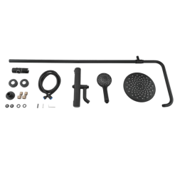 Душевая система термостат G2490-6 GAPPO лейка "Тропический душ" D225 ЧЕРНЫЙ - G2490-6