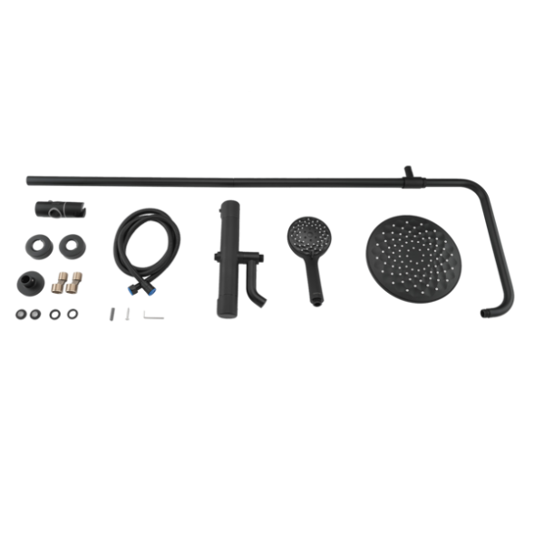 Душевая система термостат  G2490-6 GAPPO лейка &amp;quot;Тропический душ&amp;quot; D225 ЧЕРНЫЙ - G2490-6 