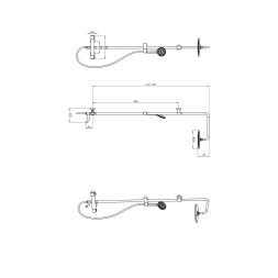 Душевая система термостат G2490-6 GAPPO лейка "Тропический душ" D225 ЧЕРНЫЙ - G2490-6