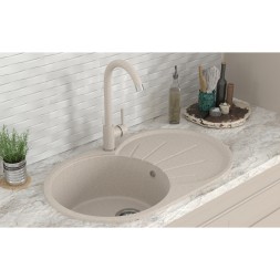 Мойка ML-GMS05 СТАНДАРТ овальная с крылом, бежевый (328), 740*455*190мм - 00-00002319