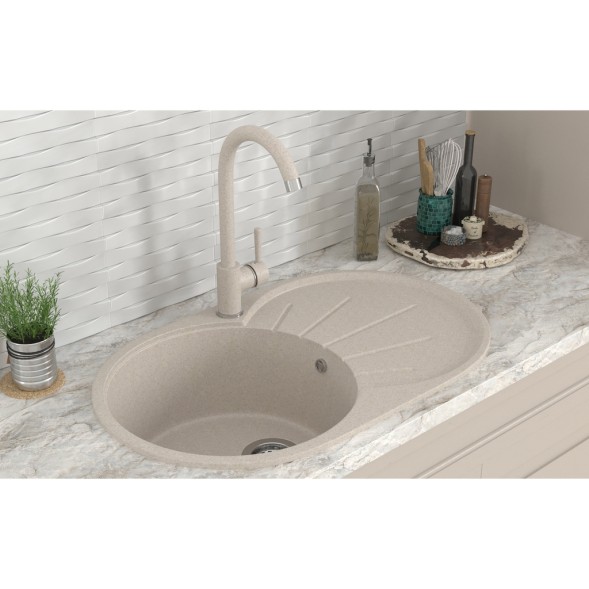 Мойка ML-GMS05 СТАНДАРТ овальная с крылом, бежевый (328), 740*455*190мм - 00-00002319 