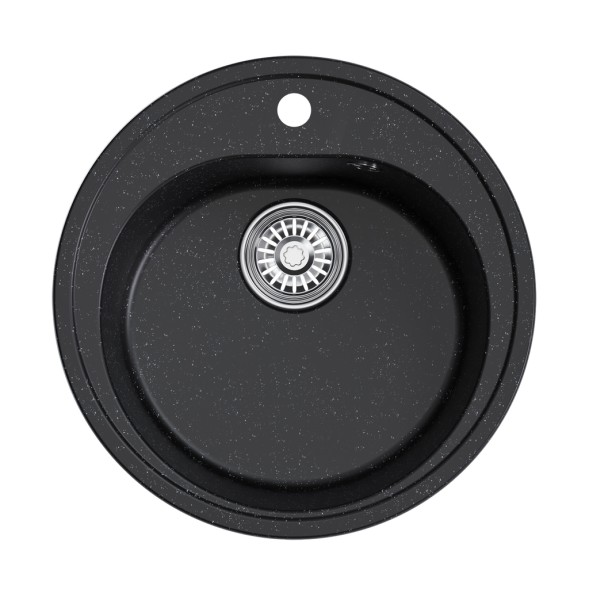 Мойкa ML-GM11 КОМФОРТ круглая, черная (308), 500мм (глуб. чаши 180) - 00-00009302 