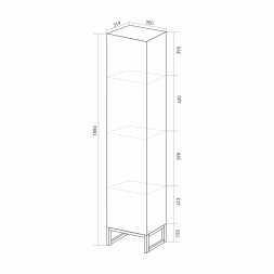 Пенал "Окленд" Дуб Мелфорд правый (350*1858*319) ЛОФТ (ПВХ) - 553259