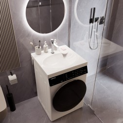 Раковина над стиральной машиной &amp;quot;ОРЕОЛ&amp;quot; 60*60 ш*г, с кронштейнами (MIXLINE) - БП-00006545 