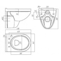Унитаз подвесной Sanita Luxe Best Luxe быстросъемное сиденье микролифт (WC.WH/Best/DM/WHT.G/S1)