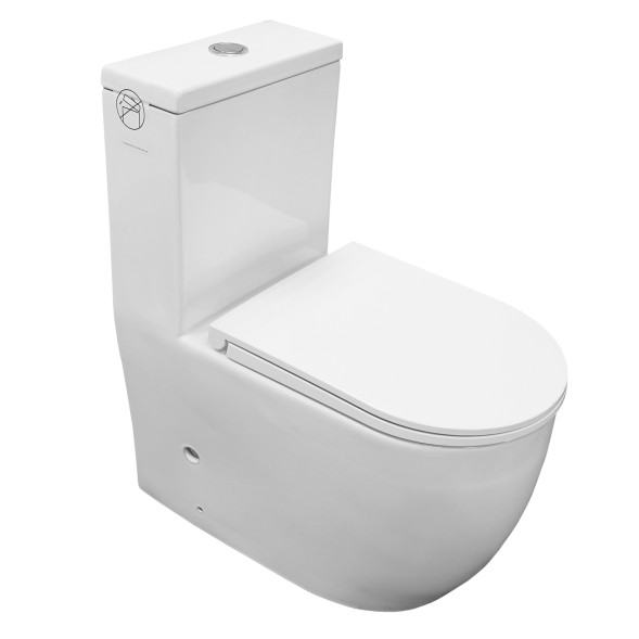 Унитаз-моноблок Azario Velluto, торнадо, с сиденьем микролифт 650*370*775 (AZ-6281)