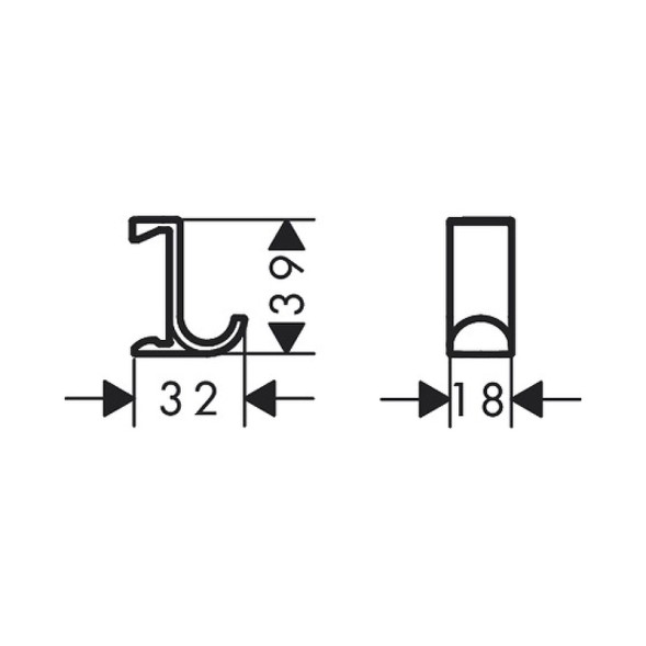 Крючок Hansgrohe WallStoris Черный матовый 2 шт. (27914670)