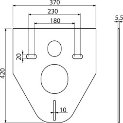 Звукоизоляционная плита для подвесного унитаза и биде M91 ALCAPLAST/Alcadrain - M91