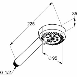 Ручной душ Kludi Logo пластик, 3 режима, черный матовый (6830039-00)