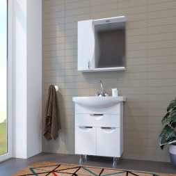 Зеркальный шкаф &amp;quot;ЛИМА-65&amp;quot; левый с подсветкой (ПВХ) - 551707 