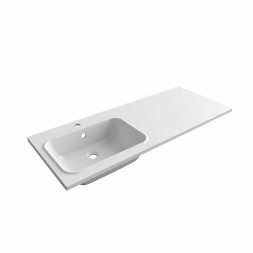Раковина накладная&amp;quot;БИЛЛ-120*48&amp;quot; ш*г левый (выпуск, перелив, крепление, кронштейн) (MIXLINE) - 00-00010904 