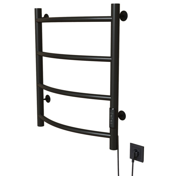 Полотенцесушитель MIXLINE CAPELLA  60х50 (таймер, 201 Вт, 4 перекладины) электрический ЧЕРНЫЙ - ML-556340 