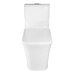 Унитаз-моноблок AZARIO STOUN 405х750х780 напольный, безободковый, в комплекте с сиденьем дюропласт микролифт, белый (AZ-1109)