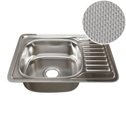 Мойка врез 65х50 (0,8) лев вып 3 1/2  MIXLINE 18см с сифоном ДЕКОР - 532310 