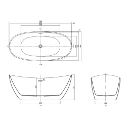 Ванна акриловая Azario GLASGOW 1700х800х665, свободностоящая, в комплекте с сифоном и металлической рамой, цвет черный (GLA16778MB)