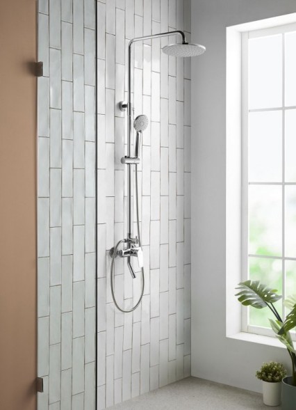 Душевая колонна Bravat RHEIN со смесителем для ванны, поворотный излив, хром (F6429564CP-A-ENG)