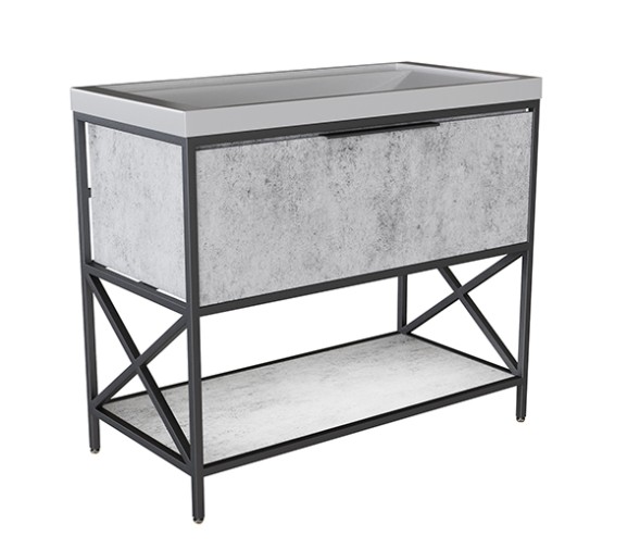 Тумба д/ванной &amp;quot;БРУКЛИН-100&amp;quot; Бетон под раковину Фостер 100 (Kirovit) ЛОФТ (ЛДСП) - 543946 