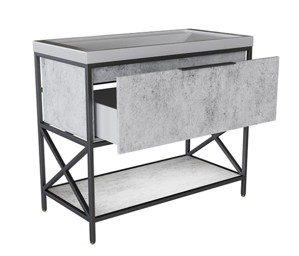 Тумба д/ванной &amp;quot;БРУКЛИН-100&amp;quot; Бетон под раковину Фостер 100 (Kirovit) ЛОФТ (ЛДСП) - 543946 