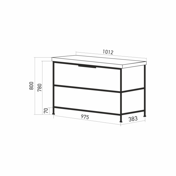 Тумба д/ванной &amp;quot;БРУКЛИН-100&amp;quot; Бетон под раковину Фостер 100 (Kirovit) ЛОФТ (ЛДСП) - 543946 