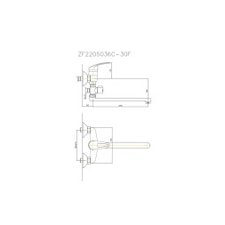 Смеситель для ванны и раковины 35к CN2139 CRON L-нос 300мм, ХРОМ - CN2139