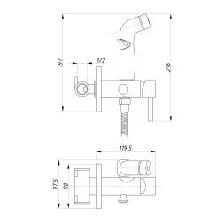 Смеситель с гигиенической лейкой 25к ПРОФСАН ПСМ-ST-0710 тип См-БдОРЗШл встраиваемый, ХРОМ - PSM-ST-0710