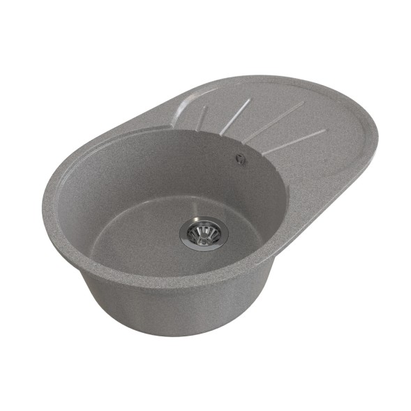 Мойка ML-GMS05 СТАНДАРТ овальная с крылом, темно-серый (309), 740*455*190мм - 00-00002492 