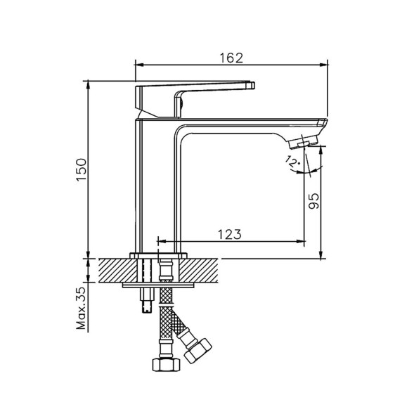 Смеситель для раковины 35к HB10176 HAIBA с/отв п/шпильку^ - HB10176 