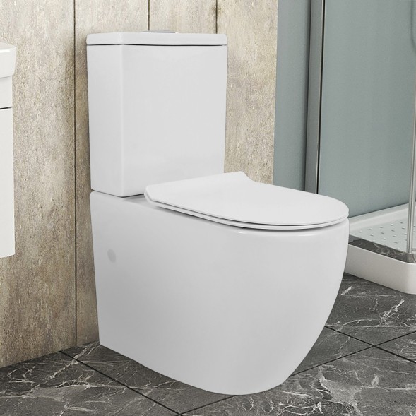 Унитаз-компакт Azario CORSA 630x380x830 напольный, смыв &amp;quot;ТОРНАДО&amp;quot;, безободковый с бачком и сиденьем микролифт (AZ-2062Т)