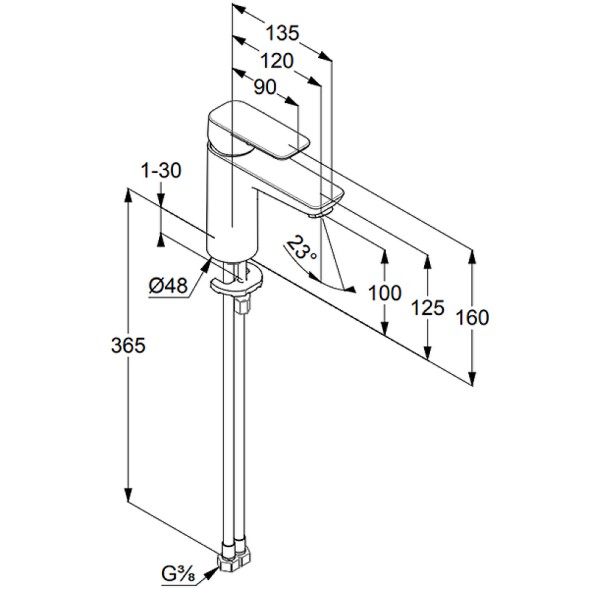 Смеситель для раковины KLUDI PURE&amp;amp;STYLE 100 однорычажный, черный матовый (402923975)