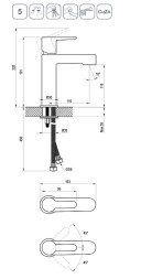 Смеситель для раковины Ravak Puri PU 014.20 керамический картридж, черный матовый (X070181)