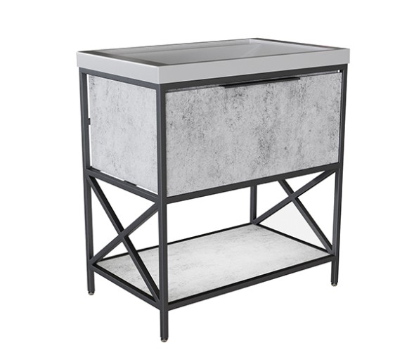 Тумба д/ванной &amp;quot;БРУКЛИН-80&amp;quot; Бетон под раковину Фостер 80 (Kirovit)/Fest 80 (Sanita Luxe) ЛОФТ (ЛДСП) - 543950 