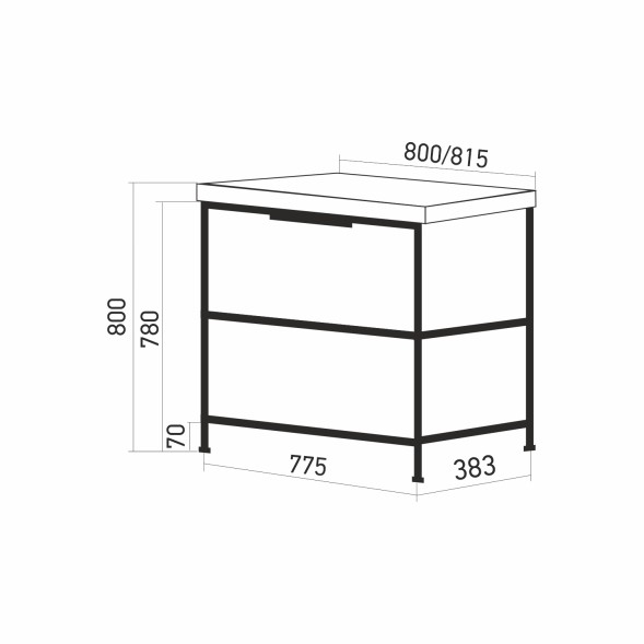 Тумба д/ванной &amp;quot;БРУКЛИН-80&amp;quot; Бетон под раковину Фостер 80 (Kirovit)/Fest 80 (Sanita Luxe) ЛОФТ (ЛДСП) - 543950 