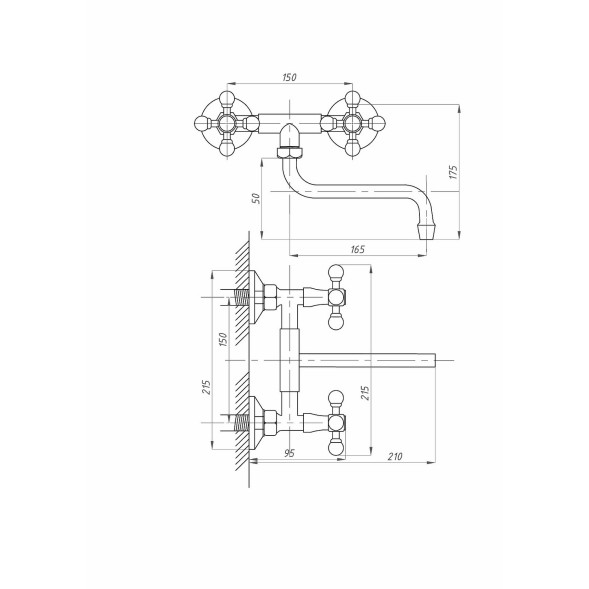 Смеситель для кухни 1/2кер наст.ниж. ПРОФСАН ПСМ-108-К89 &amp;quot;КОМПЛЕКТАЦИЯ&amp;quot; эксц&amp;quot;РУС&amp;quot;, мах. КРЕСТ, ХРОМ - PSM-108-89 