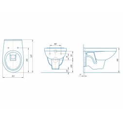 Унитаз подвесной &amp;quot;Рио&amp;quot; сиденье полипропилен белый (Rosa) - 4610119205256 