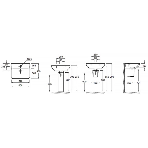 Раковина подвесная Jacob Delafon Struktura 60 см, белый (EGD112-00)