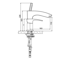 Смеситель для акриловой ванны 35к G1107 GAPPO (3 отв.) ХРОМ - G1107