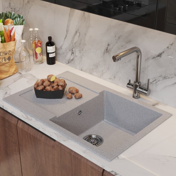 Мойка ML-GM31 КОМФОРТ с крылом, серая (310), 770*500*190мм - 00-00009498 