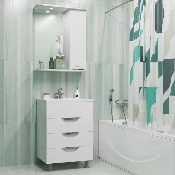 Тумба д/ванной &amp;quot;ЭТЬЕН-58&amp;quot; под раковину Roma 58 (Paola) /РИМ 58 (MIXLINE) (ПВХ) - 555157 