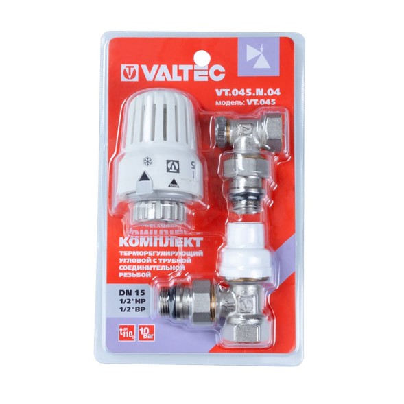 Комплект терморегулирующего оборудования для радиатора 1/2&amp;#039;&amp;#039; угловой VALTEC VT.045.N.04 - VT.045.N.04 