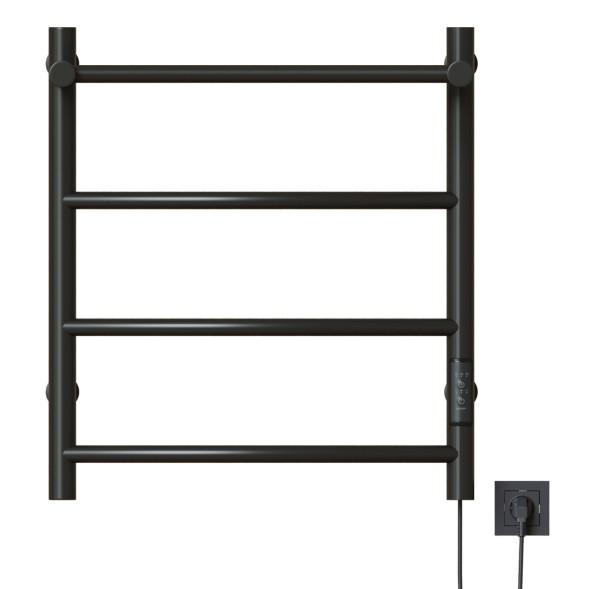 Полотенцесушитель MIXLINE CAPELLA  60х50 (таймер, 251Вт, 3 перекладины + ПОЛКА) электрический ЧЕРНЫЙ - ML-557156 