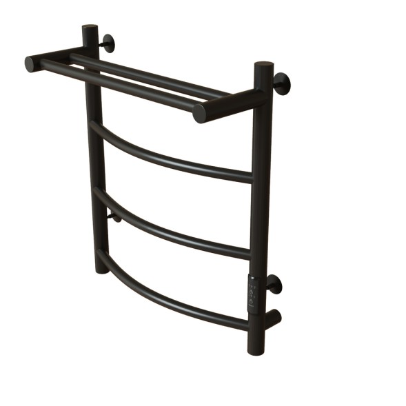 Полотенцесушитель MIXLINE CAPELLA  60х50 (таймер, 251Вт, 3 перекладины + ПОЛКА) электрический ЧЕРНЫЙ - ML-557156 