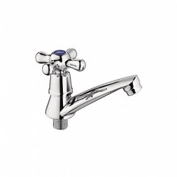 Смеситель для раковины/мойки 1/2 кер L4295 Ledeme кор. нос КРЕСТ моно, силумин - L4295 