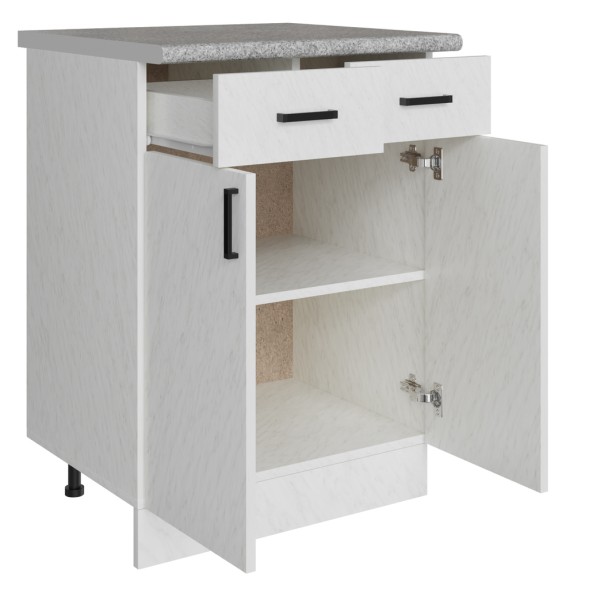 Стол разделочный 60 белый мрамор (2 ящика) - 523296 