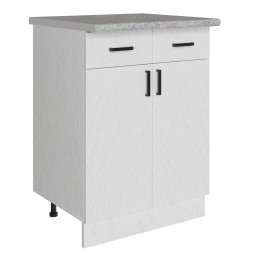 Стол разделочный 60 белый мрамор (2 ящика) - 523296 