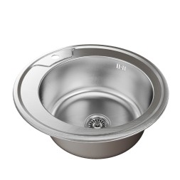 Мойка круг d 49 (0,8) вып 3 1/2 MIXLINE (глуб чаши 18см) с сифоном ДЕКОР - 532306 