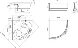 Ванна акриловая Ravak GENTIANA 150 x150 белая