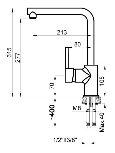 Смеситель для кухни AZARIO EVANS, поворотный излив, керамический картридж, серый гранит (AZ-152944407)