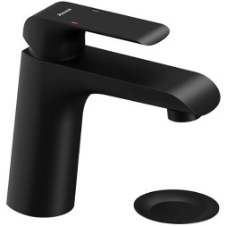 Смеситель для раковины Ravak Flat FL 013.20 с донным клапаном, керамический картидж, черный матовый (X070172)
