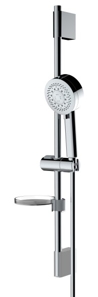 Душевой гарнитур Bossini KIRA: ручной душ 3 режима, душевая штанга, мыльница, шланг Cromolux 200 см, хром (DE60222.030)