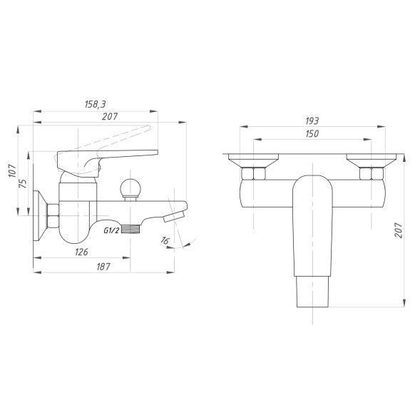 Смеситель для ванны 35к ПРОФСАН ПСМ-400-1 &amp;quot;400&amp;quot; эксцентрики &amp;quot;ЕВРО&amp;quot;  ХРОМ - PSM-400-1 